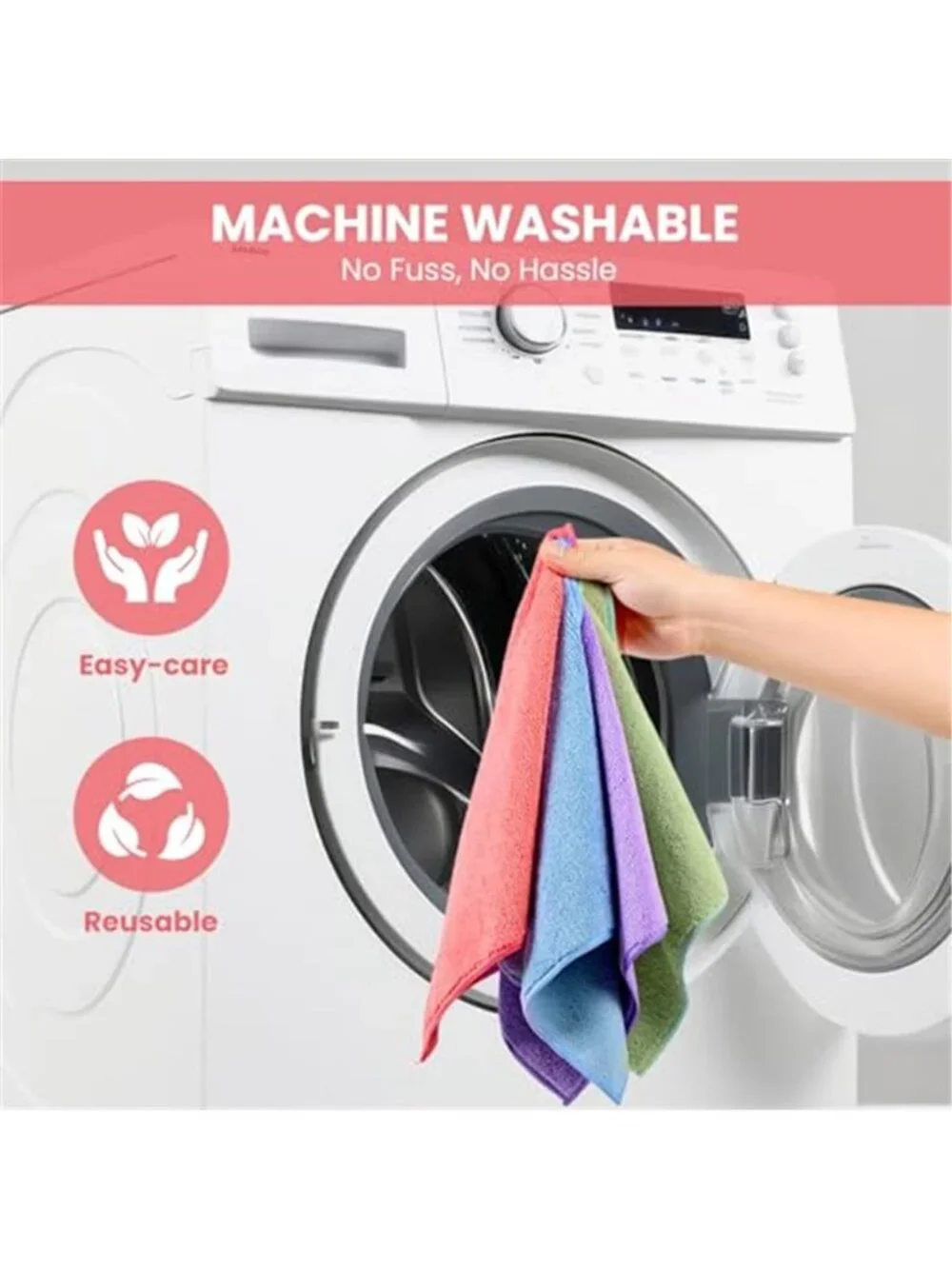 Microfiber Cleaning Cloth, 12 Pack Assorted Color Cleaning Rags